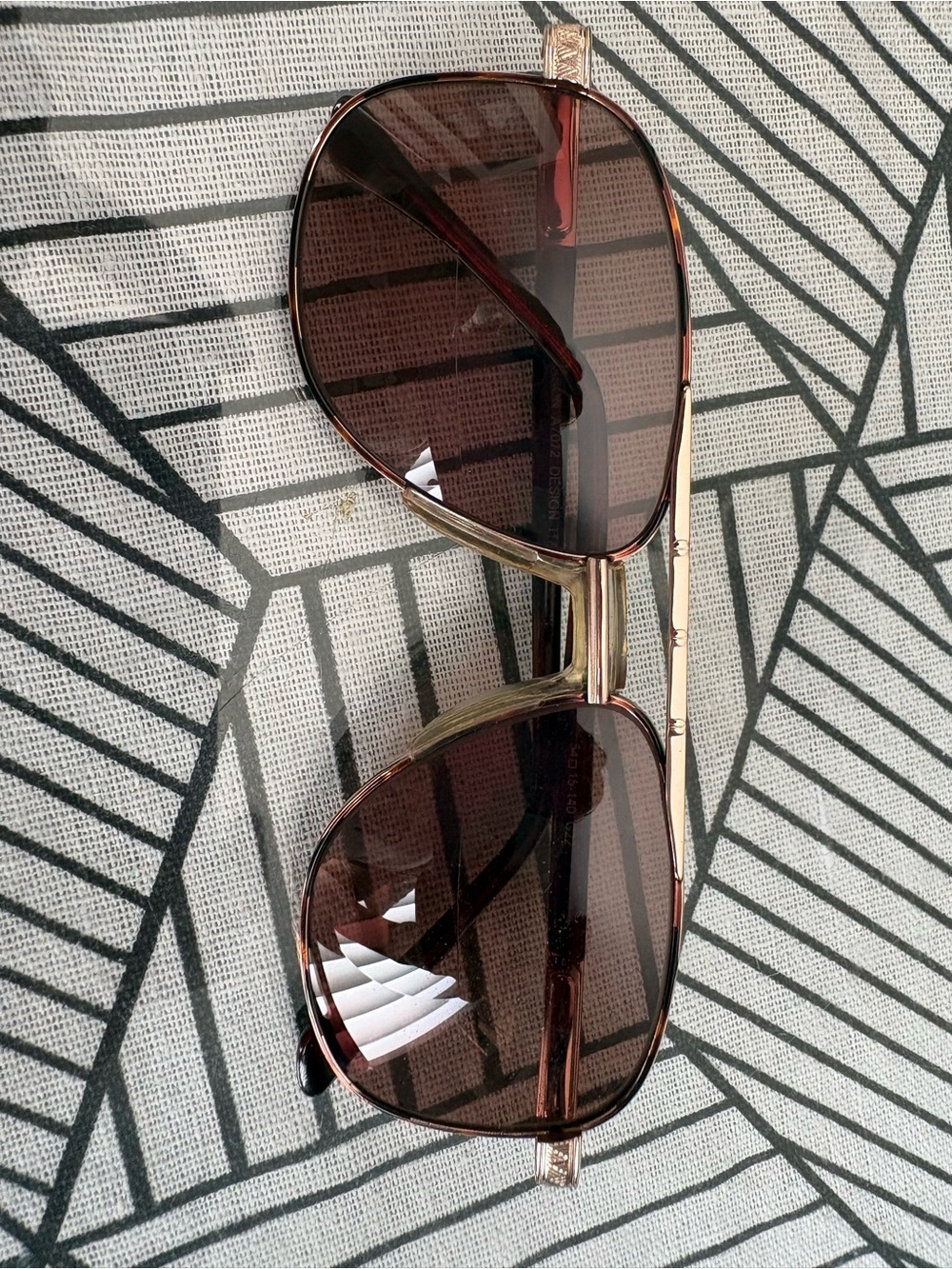 Aviator-Style Sunglasses in Brown with Gold Frame